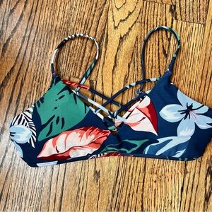 Hollister Swim Bikini String Top Bathing Suit Padded Floral Be The Sunshine
